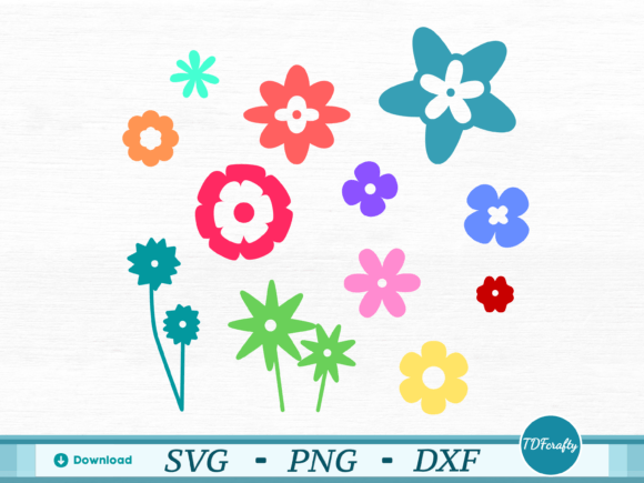 Cartoon Flowers Pack Silhouette: Graphics & Illustrations