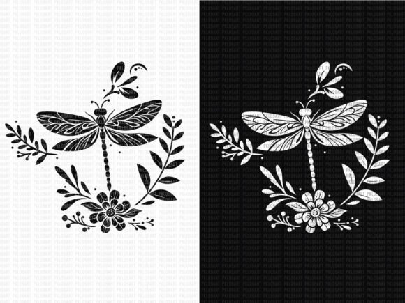 Dragonfly Flowers SVG PNG: Graphics & Illustrations