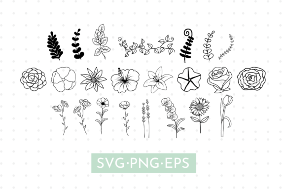 Flowers Leaves Clipart Bundle: Premium Graphics & Illustrations