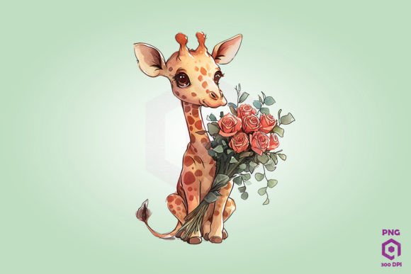 Giraffe Giving Flowers: Graphics and Illustrations for Brands