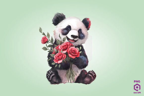 Panda Giving Flowers: A Designer's Review for Embroidery