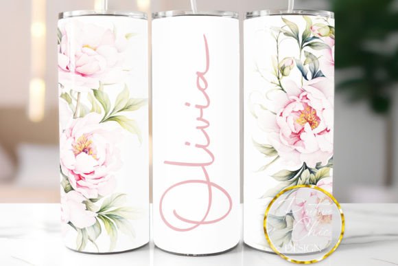 Personalized Tumbler Wrap PNG Flowers: Graphics & Illustrations