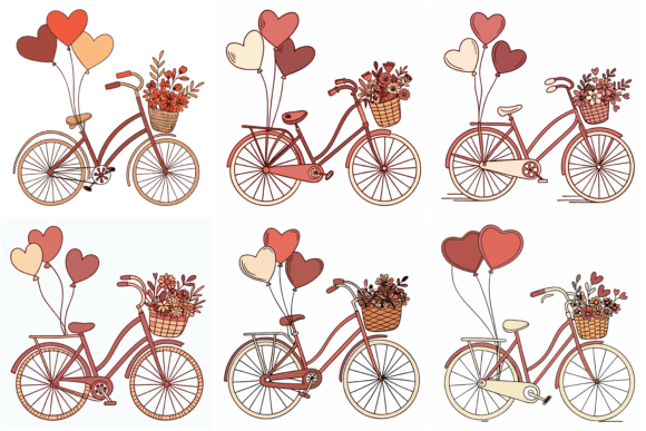 Retro Bicycle with Flowers: Graphics & Illustrations