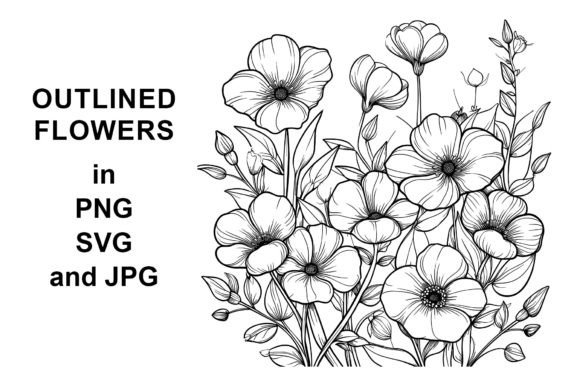 Review: Black and White Flowers, Bouquet PNG SVG for Stitchers