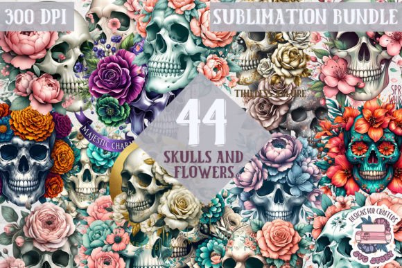 Skull and Flowers Bundle: Bold Graphics & Illustrations