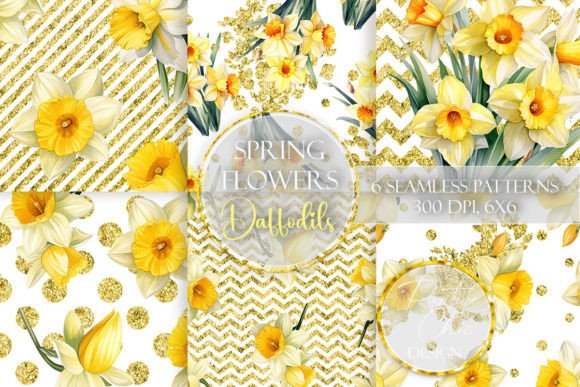 Spring Flowers Paper Daffodils: Graphics & Illustrations
