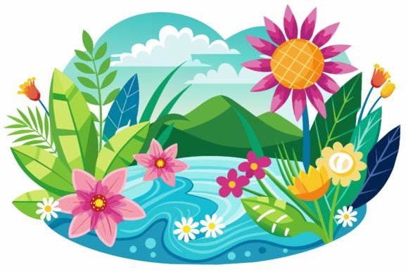Summer with Flowers: Fresh Graphics & Illustrations