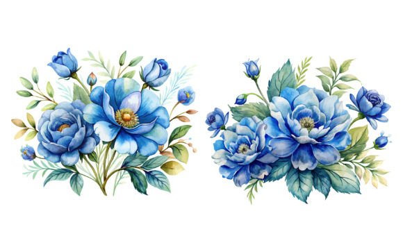 Vintage Blue Flowers: Graphics & Illustrations Review