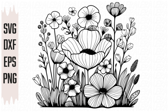 Wildflower Silhouette Graphics & Illustrations Review